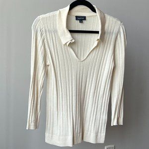 Modcloth Long Sleeve Open Collar Top // Size S